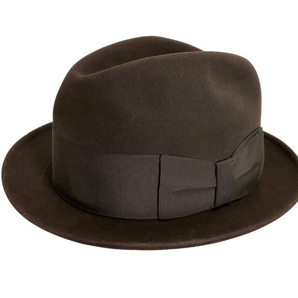 WL Strain Hat Mens 6 7/8 Brown Melorol Resistol 990 Self Conforming Fedora VTG